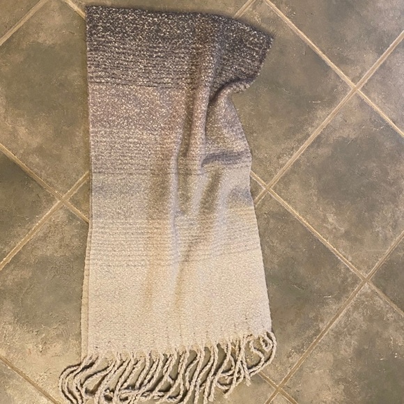 Mer-Sea Boho Cozy Wrap Scarf in Gray Ombre Stripe - Picture 4 of 4